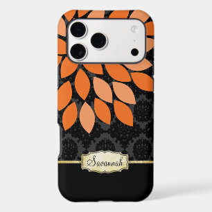 Personalised Orange Black and Gold iPhone Case