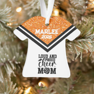 Personalised Orange & Black Cheer Mum Ornament 