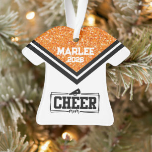 Personalised Orange & Black Cheer Mum Ornament