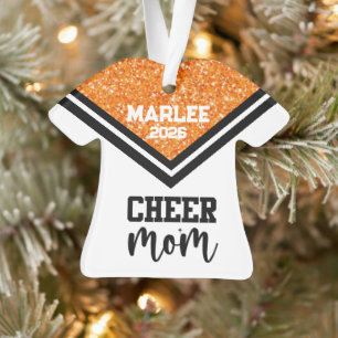 Personalised Orange & Black Cheer Mum Ornament