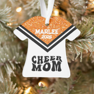Personalised Orange & Black Cheer Mum Ornament