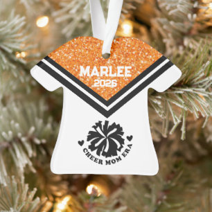 Personalised Orange & Black Cheer Mum Ornament