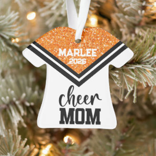 Personalised Orange & Black Cheer Mum Ornament
