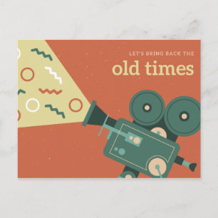 Personalised - Orange Blue Film Retro Vintage Postcard