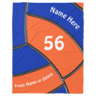 Personalised Orange Blue Volleyball Throw Blankets
