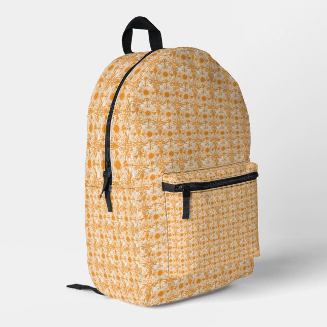 Personalised Orange Boho Pattern Backpack (Back Corner Left)