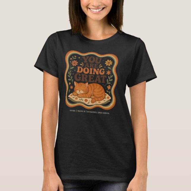 Personalised Orange Cat High School Shirt (Front)