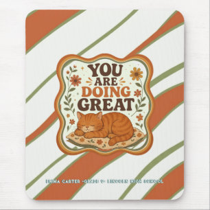 Personalised Orange Cat Mouse Pad
