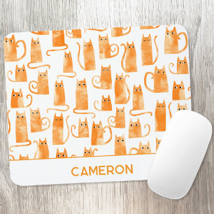 Personalised Orange Cat Mouse Pad