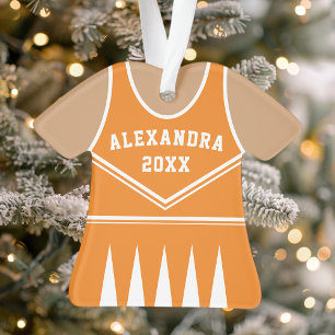 Personalised Orange Cheerleader Uniform Ornament