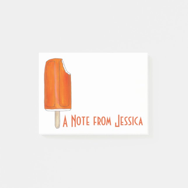 Personalised Orange Creamsicle Popsicle Post It Post-it Notes (Front)