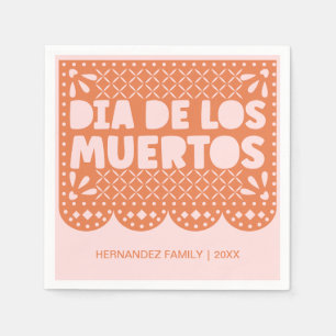 Personalised Orange Dia de los Muertos Napkins