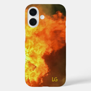 Personalised Orange Fire Sturdy Apple iPhone Case