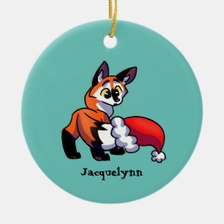 Personalised Orange Fox Christmas Ornament