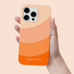 Personalised Orange Gradient Modern Name Bright iPhone 15 Pro Max Case