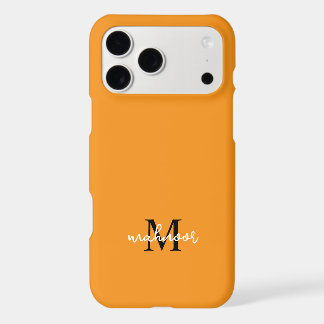 Personalised Orange Monogram Initial iPhone 17Case