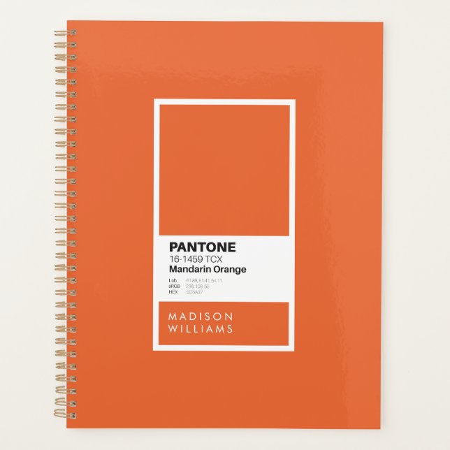 Personalised Orange Notebook | Custom Name Planner (Front)