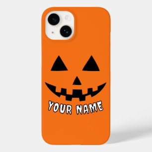 Personalised Orange Pumpkin Halloween Your Name Case-Mate iPhone 14 Case