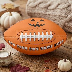 Personalised Orange Pumpkin Halloween Your Name Football