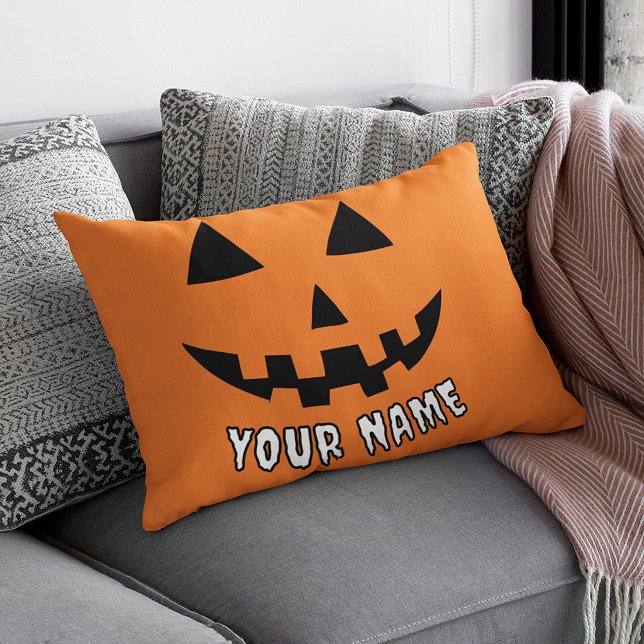 Personalised Orange Pumpkin Halloween Your Name Pillowcase (Creator Uploaded)