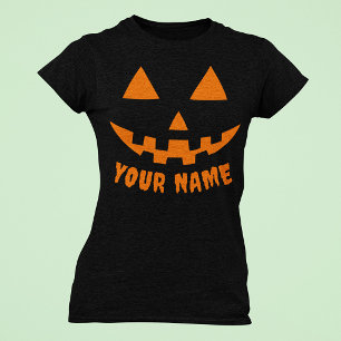 Personalised Orange Pumpkin Halloween Your Name T-Shirt