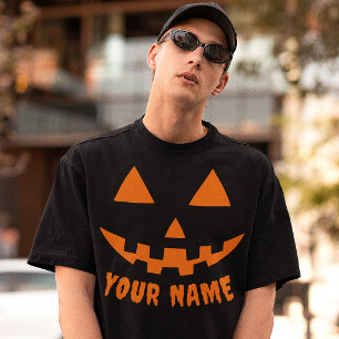 Personalised Orange Pumpkin Halloween Your Name T-Shirt