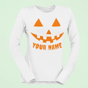 Personalised Orange Pumpkin Halloween Your Name T-Shirt