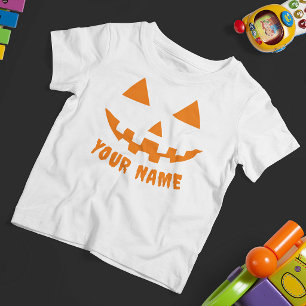 Personalised Orange Pumpkin Halloween Your Name Toddler T-Shirt