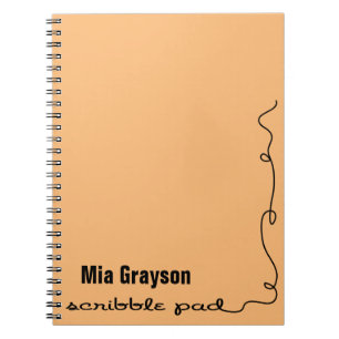 Personalised Orange Scribble Pad Notebook