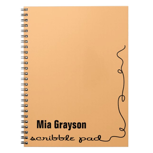 Personalised Orange Scribble Pad Notebook (Front)