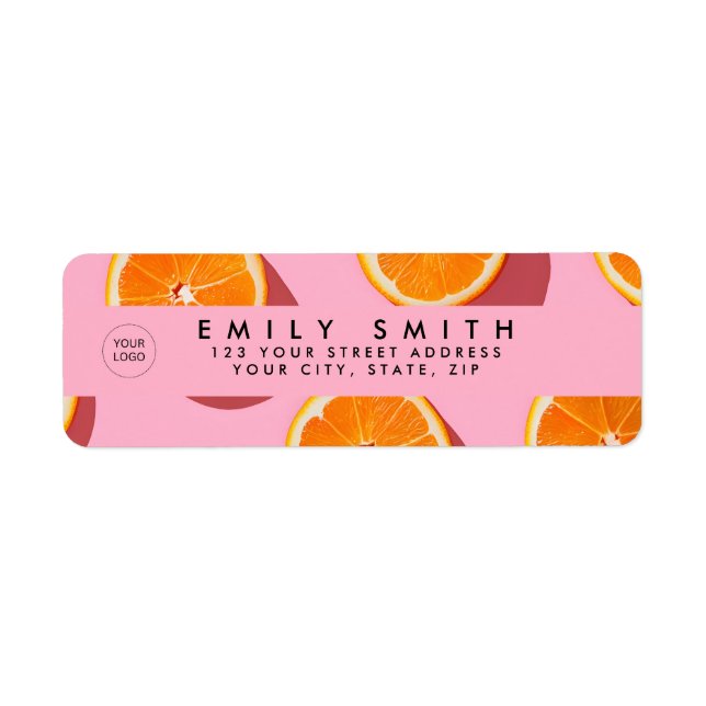 Personalised Orange Slice Pattern Return Address Label (Front)