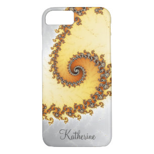 Personalised Orange Spiral Fractal iPhone 8/7 Case