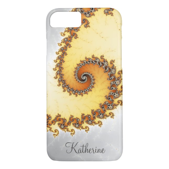 Personalised Orange Spiral Fractal Case-Mate iPhone Case (Back)