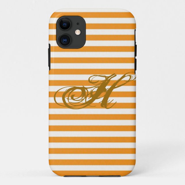 Personalised Orange Striped Case-Mate iPhone Case (Back)