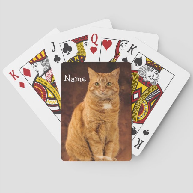 Personalised Orange Tabby Cat Playing Cards (Back)