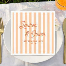 Personalised Orange Wedding Striped