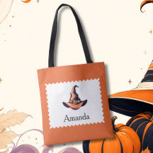 Personalised Orange Witch Hat