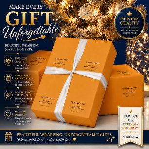 Personalised Orange Wrapping Paper