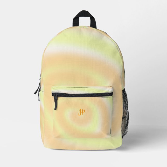 Personalised Orange Yellow Swirl Backpacks (Front)