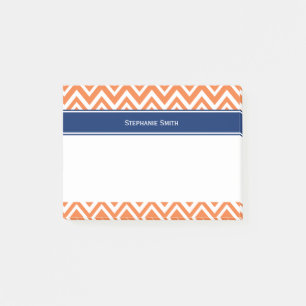 Personalised Orange Zigzag Pattern Post-it Notes