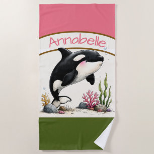 Personalised Orca Beach Towel