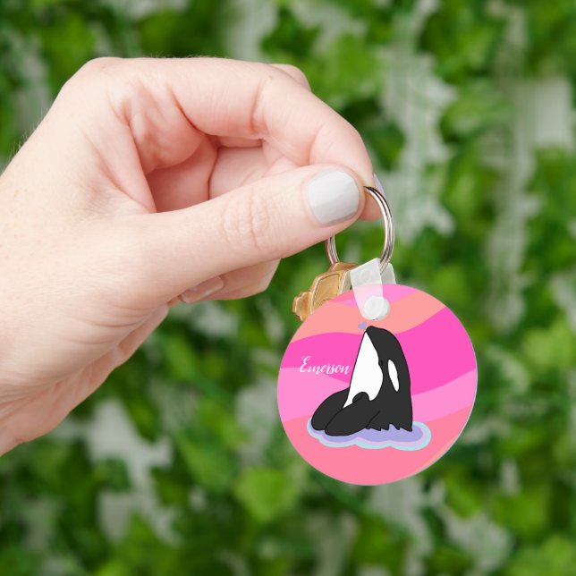 Personalised Orca Killer Whale Key Ring (Hand)