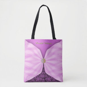 Personalised Orchid Pink Jewel Textile Illusion Tote Bag