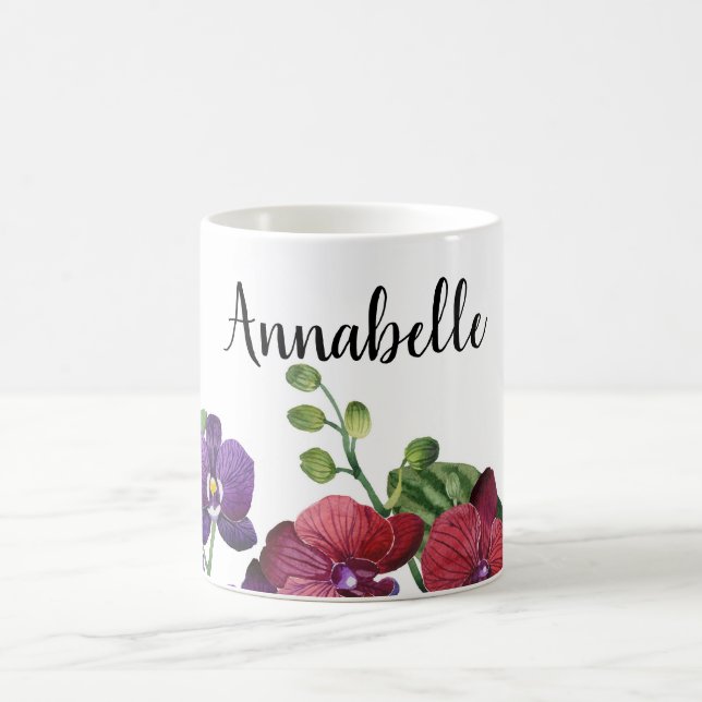 Personalised Orchids Border Mug (Center)