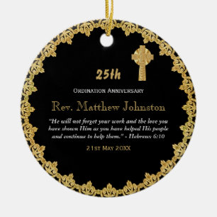Personalised ORDINATION ANNIVERSARY Priest Pastor Ceramic Ornament