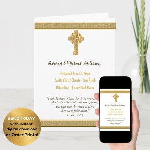 Personalised ORDINATION Priest Pastor Deacon Nun Card