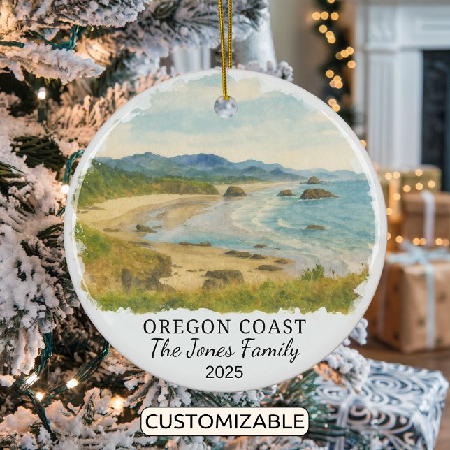 Personalised Oregon Coast Ornament, Oregon Ceramic Ornament (Creator Uploaded)