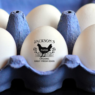 Personalised Organic Egg Rubber Stamp