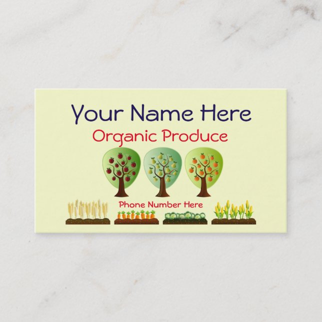 Personalised Organic Farming Produce Business Card (Front)