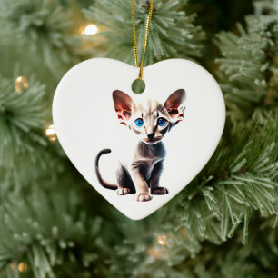 Personalised Oriental Shorthair Kitten Ceramic Ornament
